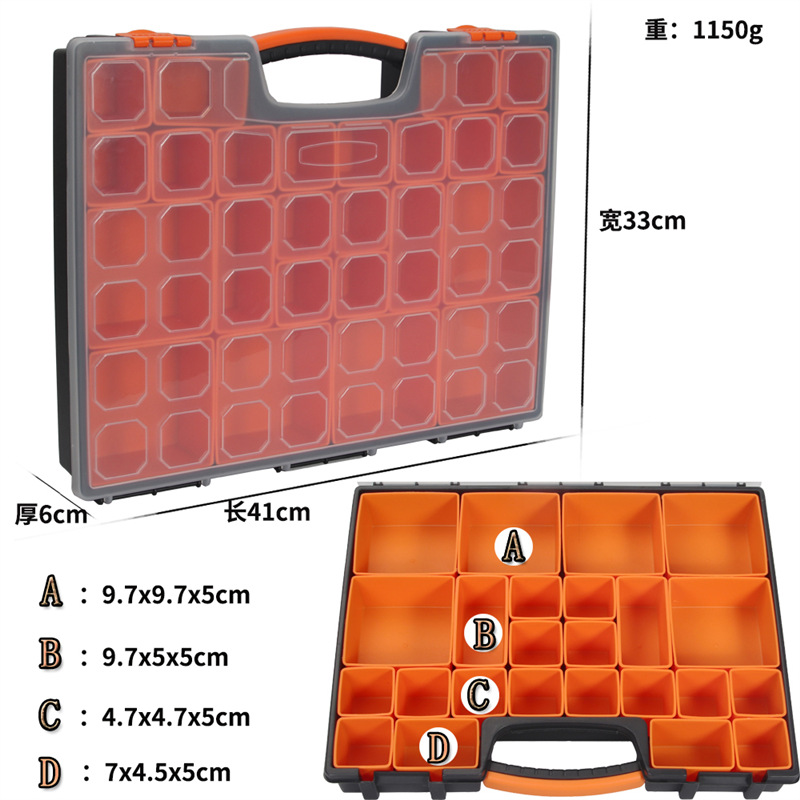 Caja Organizadora con Compartimentos para Piezas y Tornillos para Componentes y Pesca