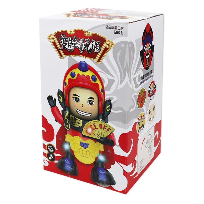 Tiktok mismo estilo muñeca que cambia la cara juguete eléctrico Jingchuan opera robot automático que cambia la cara regalo de esencia nacional para niños y niñas