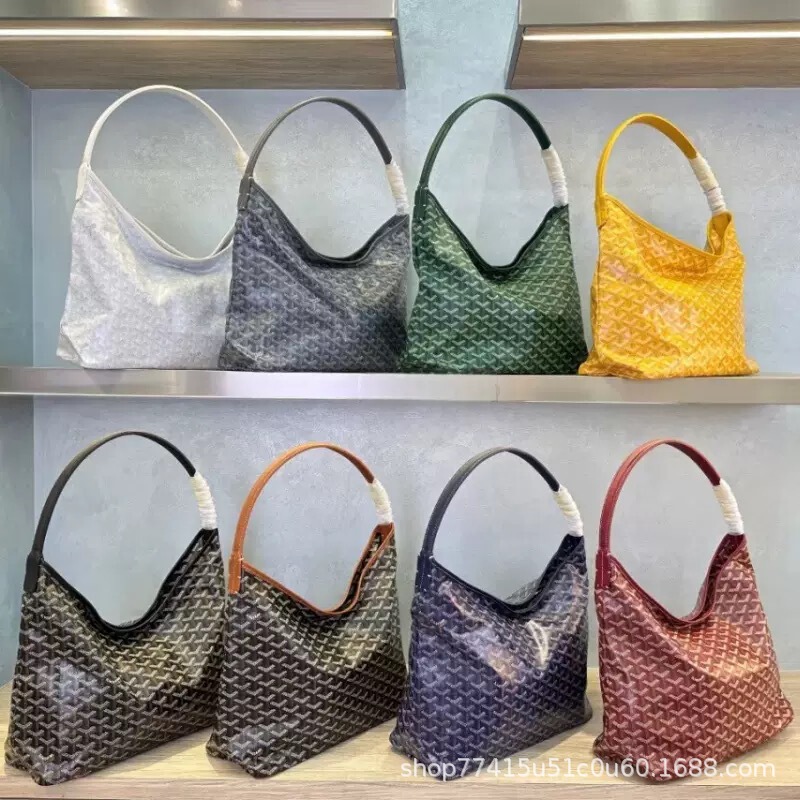 Cross-border direct supply of Goyard hobo shoulder bag, zippered dog-tooth pattern bag, two-piece shopping bag, commuter tote bag