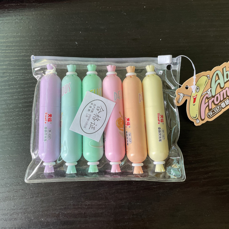 Dibujos animados resaltador mini helado resaltador pintura clave bolígrafo marcador bolígrafo de graffiti bolígrafo acuarela juego multicolor