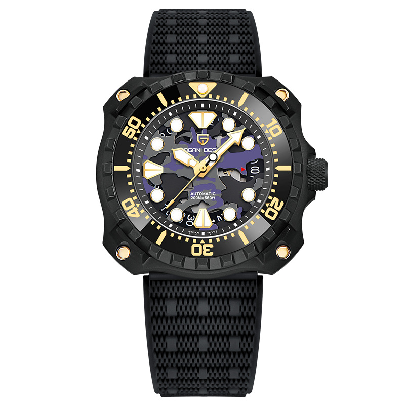 Pagani bojiani PD-YN009 reloj para hombre concha de acero cinta luminosa impermeable reloj mecánico automático