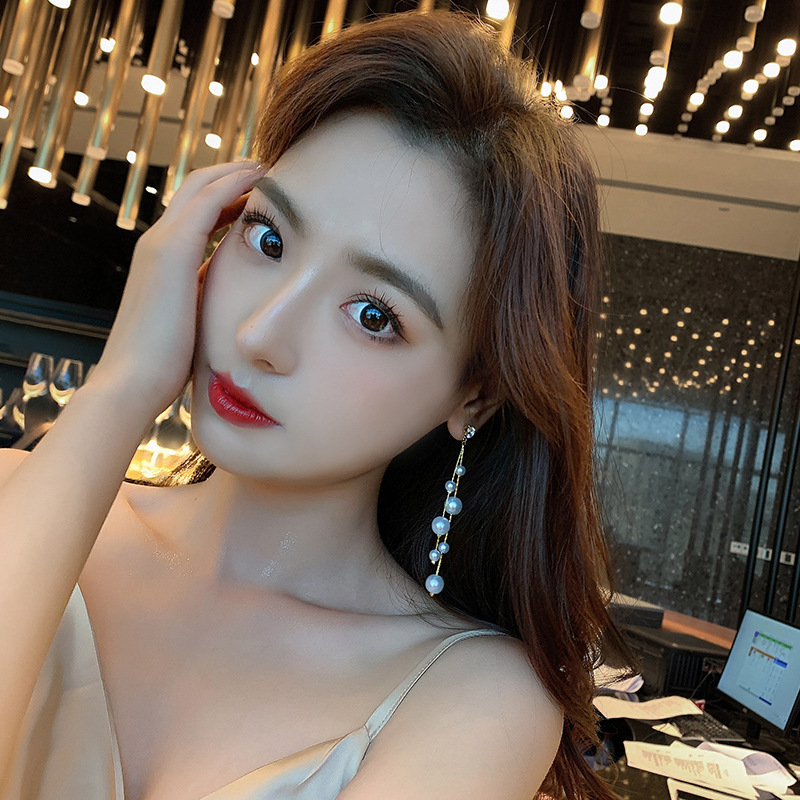 Women's Gender 1 Pair Elegant Lady Tassel Imitation Pearl Alloy Drop Earrings