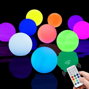 Плавающий светящийся шар с пультом RGB для бассейна и газона