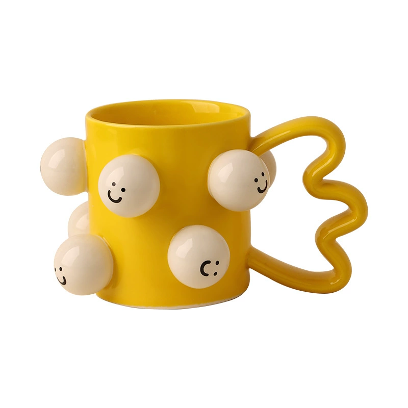 贝汉美 Керамическая чашка Creative Smiling, пара высоких на вид кофейная чашка из керамики, лучший подарок на день рождения