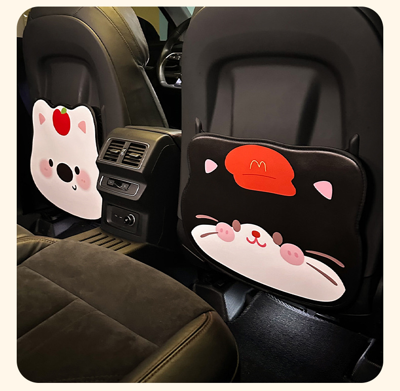 New car kick mats, featuring cute cartoon cat designs, are perfect for protecting the back of car seats from dirt and stains. These cartoon-themed rear seat protectors are ideal for use in cars