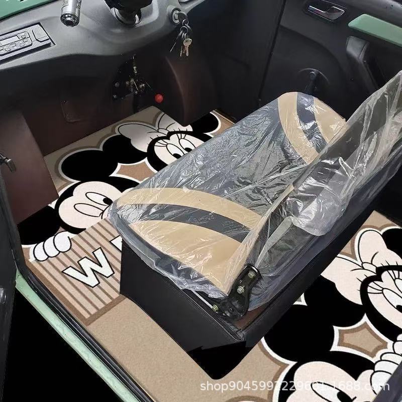 三轮车脚垫通用四轮车水晶绒汽车脚垫封闭式耐磨防滑垫一件代发