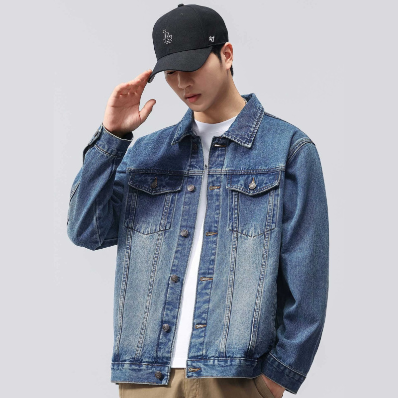 2026 Spring and Autumn New Vintage Washed Denim Jacket for Men, Early Autumn Trendy Loose High-End Coat 2026 Spring and Autumn New Vintage Washed Denim Jacket for Men, Early Autumn Trendy Loose High-End Coat
