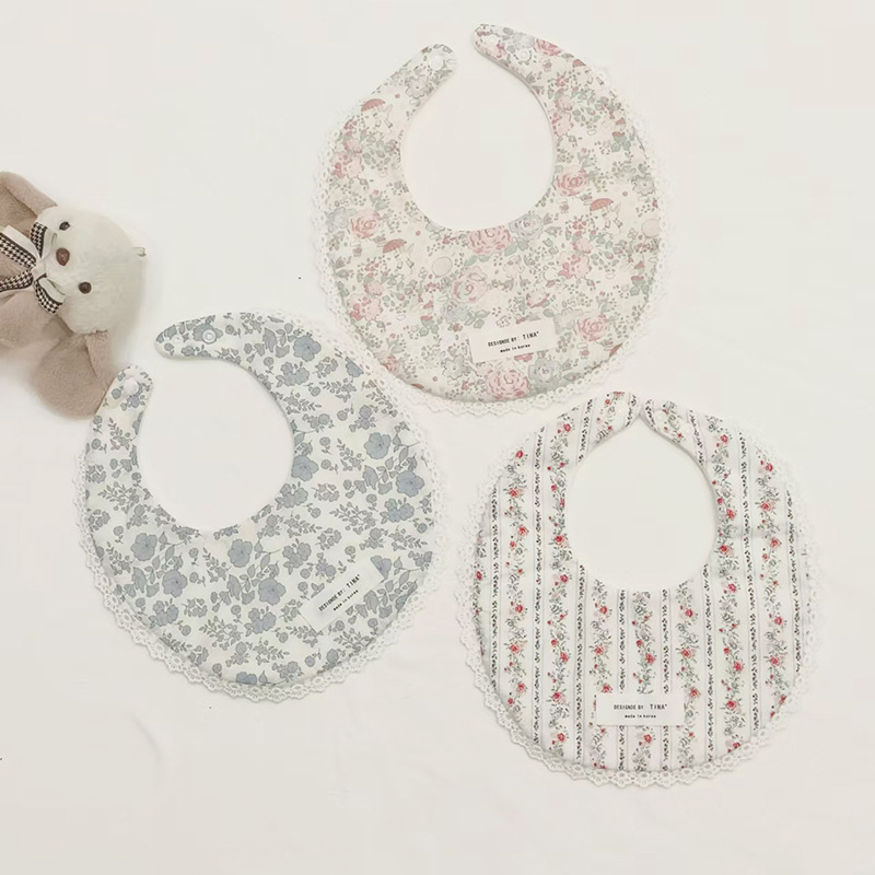 Ins Korean style baby's saliva towel newborn cotton bib baby's trendy bib children's U-shaped saliva pocket