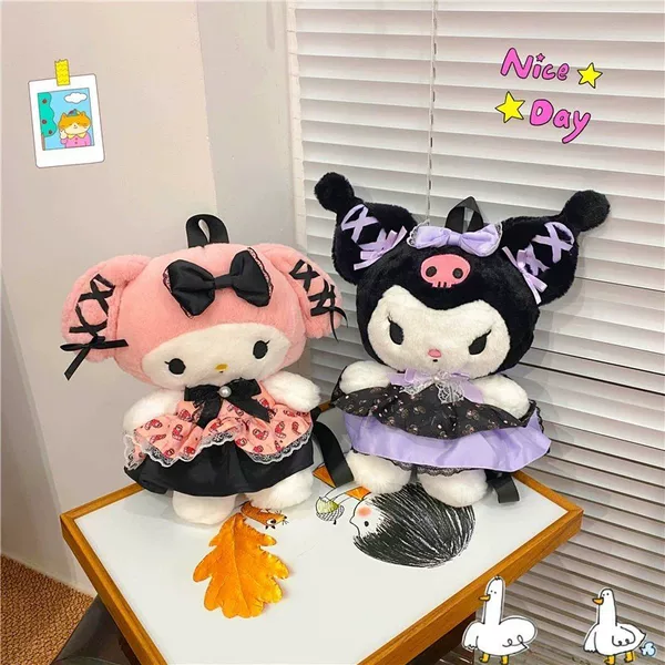 Children's Cute Kuromi Toy Shoulder Bag Cartoon Plush Melody Backpack Doll Doll Gift