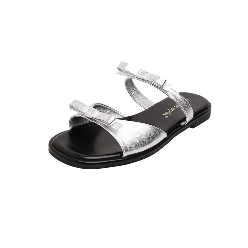 Vacaciones de Grape Mom Fury ~ Pajarita reductora de edad punta abierta playa estilo casual zapatillas de suela gruesa ropa exterior de verano para mujeres