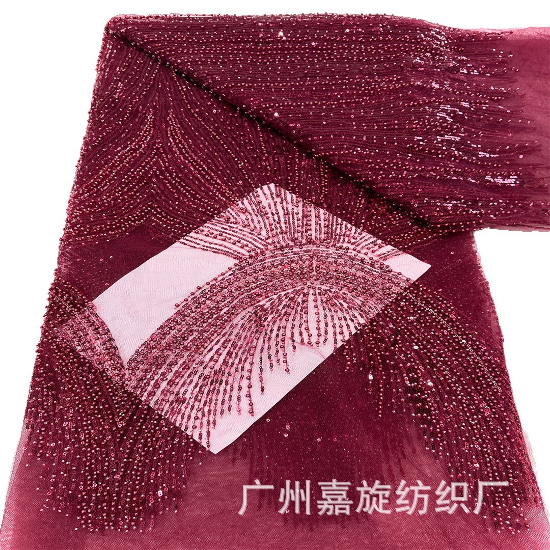 5 yardas de tela de encaje con cuentas y bordado de lentejuelas para vestidos formales y vestidos de novia. image 7