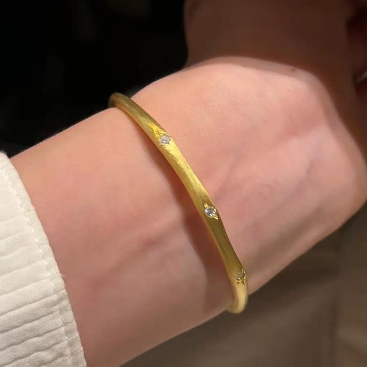 S925純銀糸星芒ブレスレット高級感気質デザイン通体銀精致手飾バレンタインデープレゼント