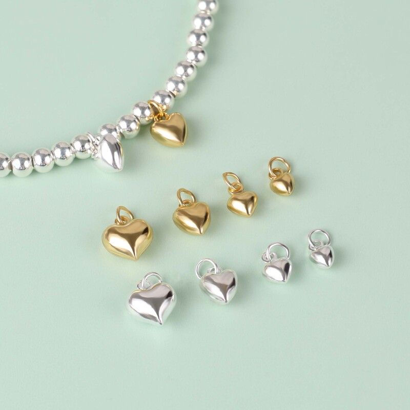 S925 Silver Love Pendant Single Pendant Small Pendant DIY Handmade Rope Beaded Bracelet Necklace Heart-shaped Jewelry Accessories