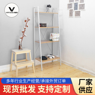 Trapezoidal Multi-Layer Large Bookshelf Kitchen Floor-Standing Storage Rack Bedroom Iron Storage Rack Living Room Compartment Storage Display Rack