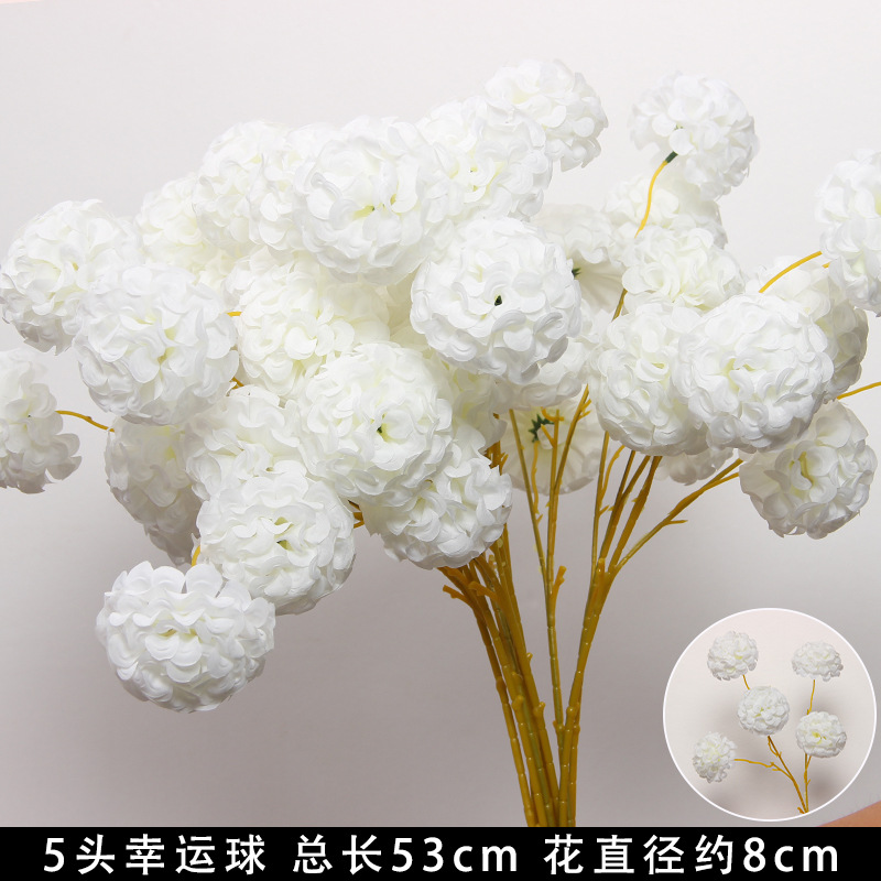 Bodas de flores de seda de imitación blanca flores falsas decorativas floral sala de bodas floral hogar ramo único camino de introducción de flores