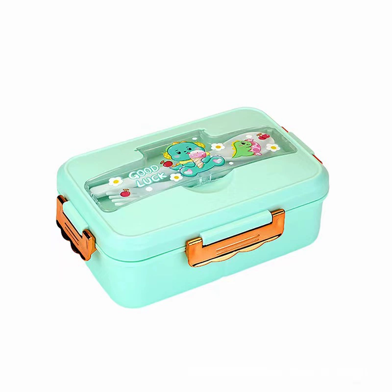 Ланчбокс для студентов Bento, 3 отделения, микроволновый ПП с прибором (ложка/вилка/палочки)