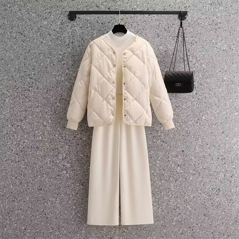 短款羽绒棉服女2025年新款秋冬季小个子轻薄百搭宽松菱格棉袄外套|undefined