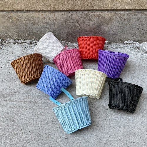 Hand-woven storage basket skateboard trike learning walker child bicycle basket vegetable basket rattan basket large and small size baskets
