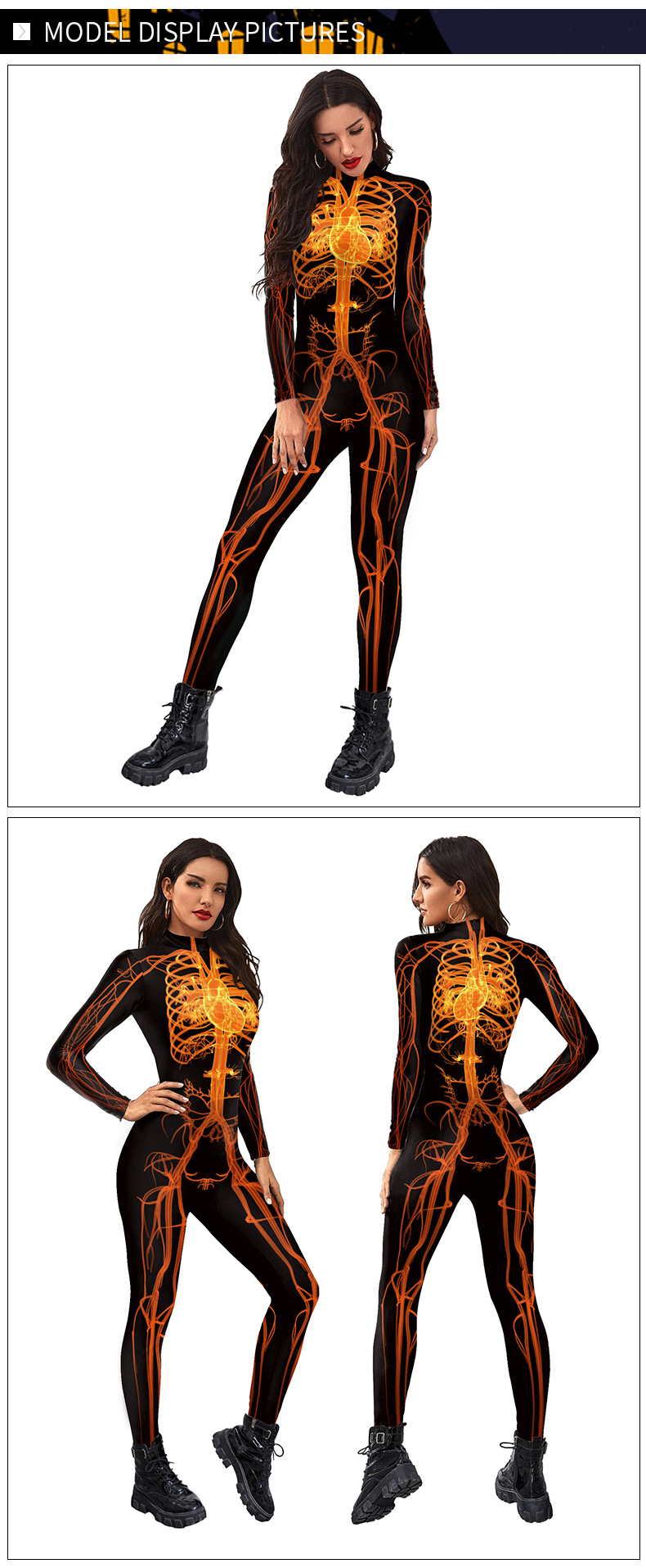 human meridian digital printing tight jumpsuit nihaostyles wholesale halloween costumes NSNDB78805