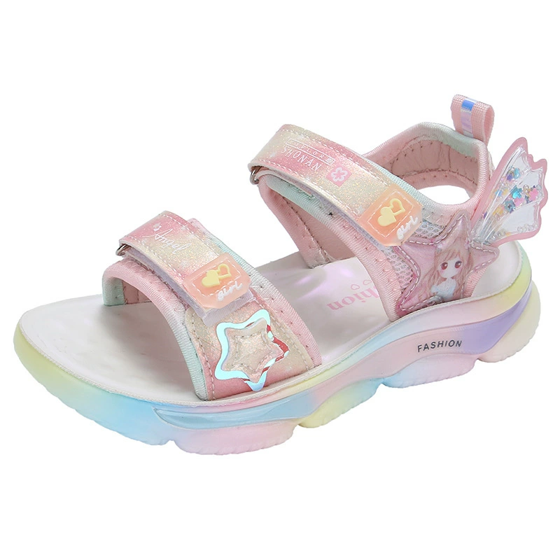 Children's summer sports breathable beach fashionable sandals for princess, for running, soft sole