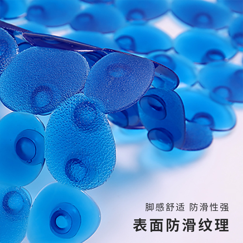 Alfombra antideslizante de baño directa de fábrica PVC gran ventosa Guijarro hueco suave PVC antideslizante textura pedal mat