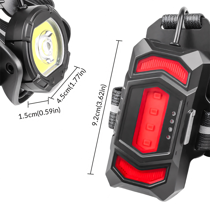 Cross-Border New Chest Night Wearable Cycling LED Multi-Light Red Warning USB Rechargeable Running Light_desvips.com