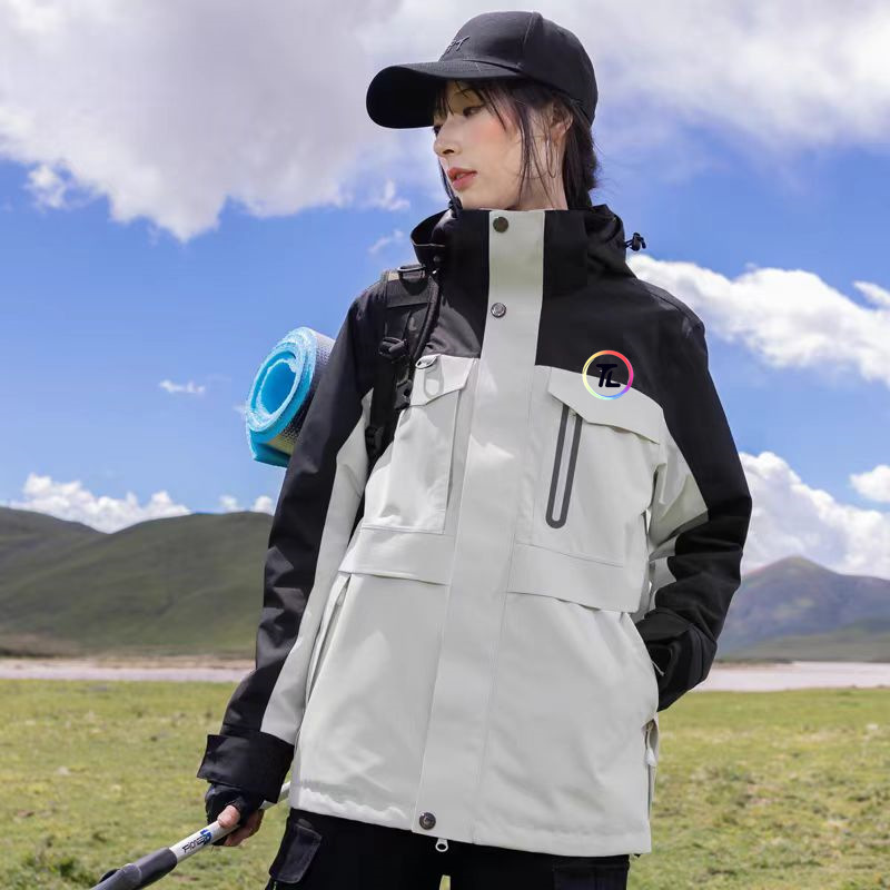 Down jacket for men and women couples new outdoor assault clothing three-in-one autumn and winter waterproof warm cold-proof hooded coat