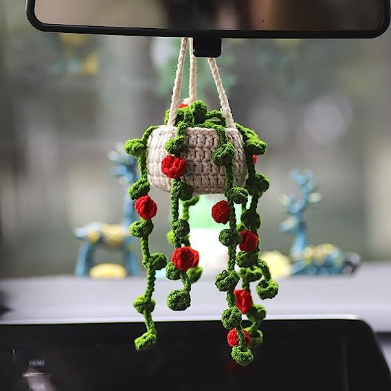 Car hanging | Yà mǎ Ornament Car Interior - red-flower-hanging-basket
