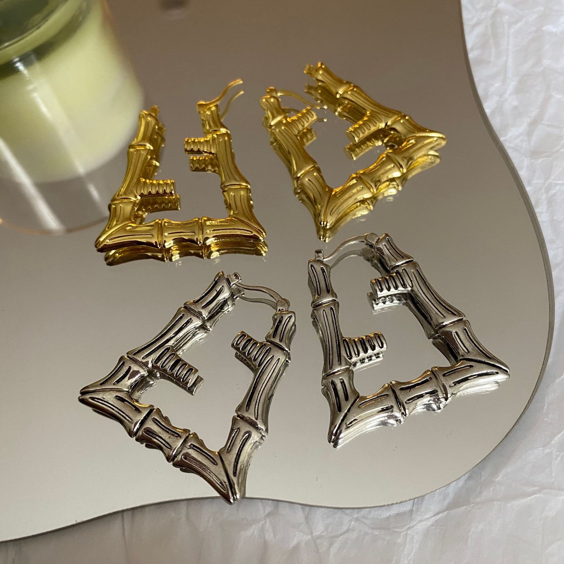 Retro Geometric Copper Plating Earrings 1 Pair