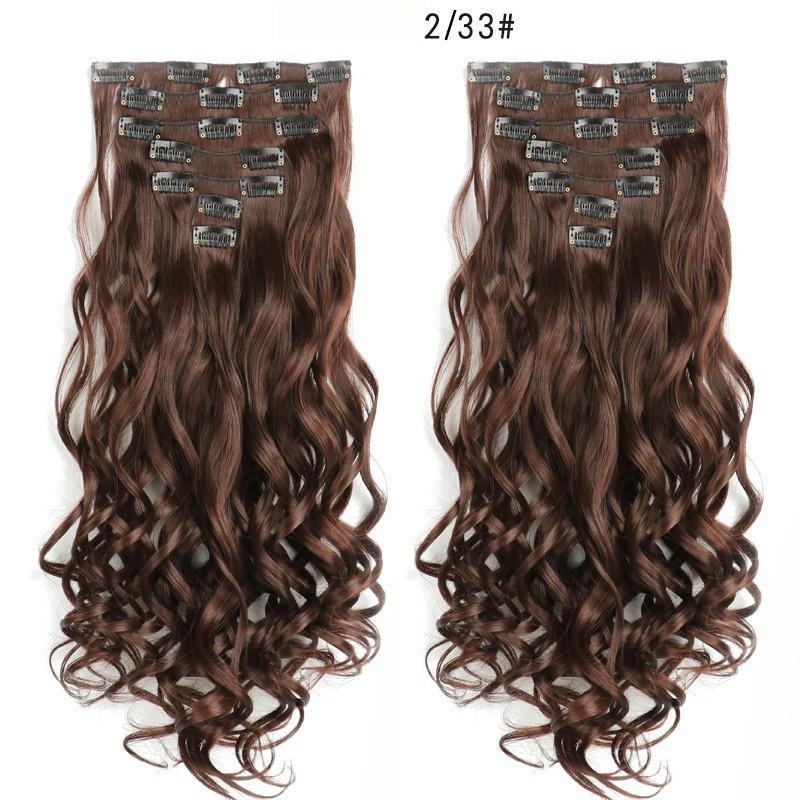 Extensión de Cabello Rizado con Clips BB Set de 7 de Fibra Térmica, Invisible, para Mujeres