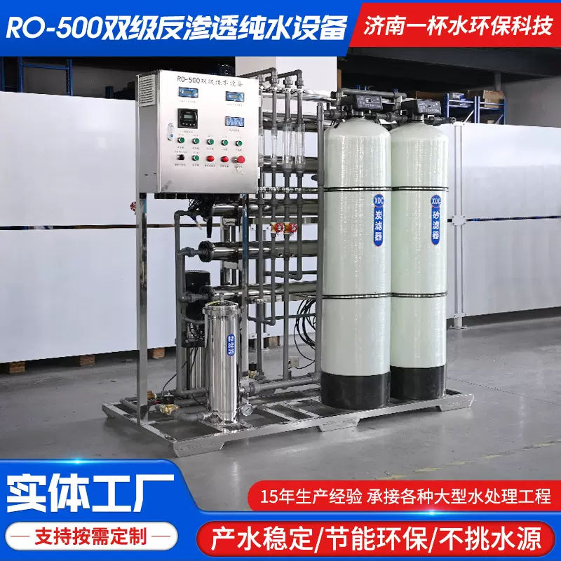 工业RO-500双级反渗透纯水机 10吨/小时海水淡化设备