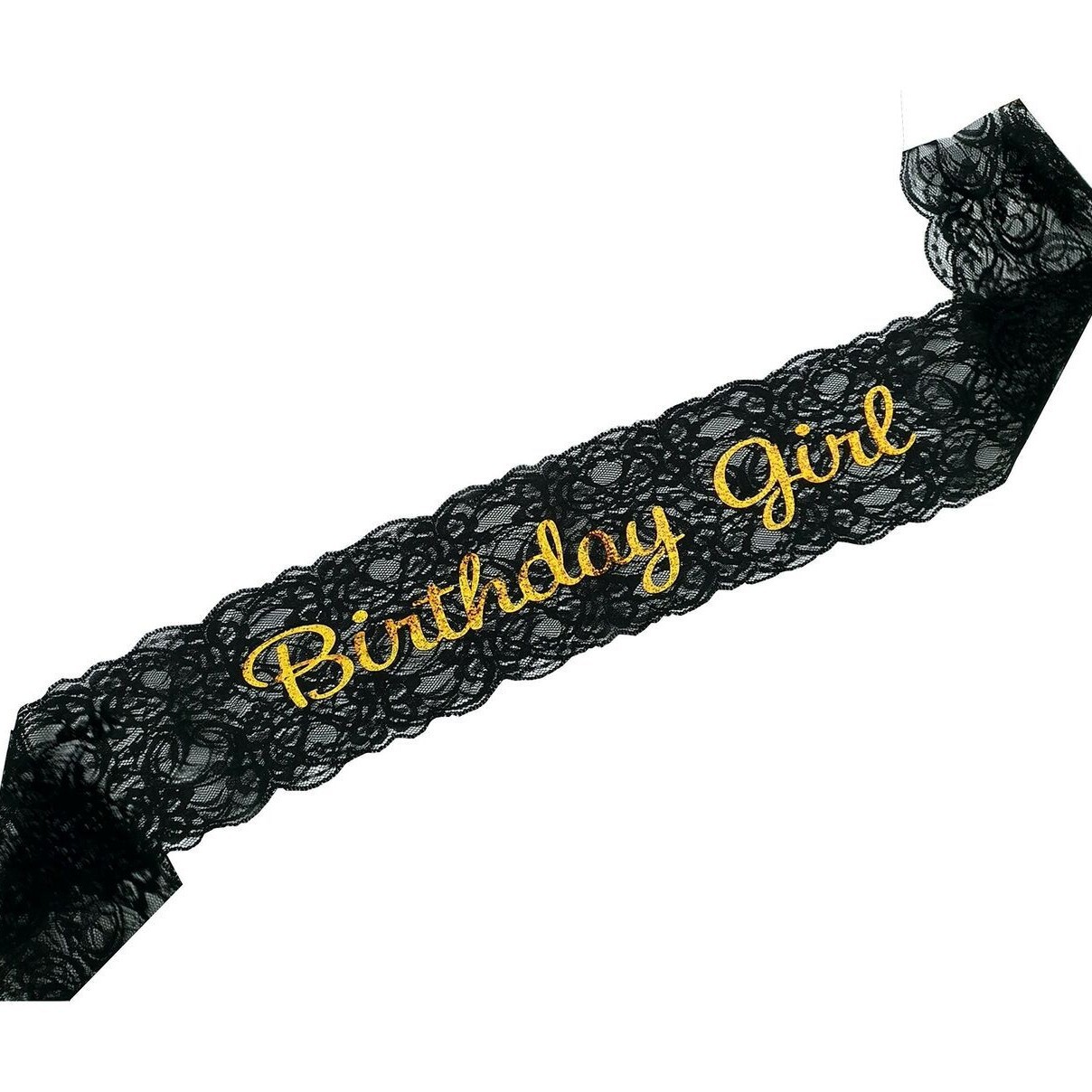 Nuevo estilo transfronterizo fiesta de cumpleaños niña decoración etiqueta correa de hombro de encaje rosa birthday giril