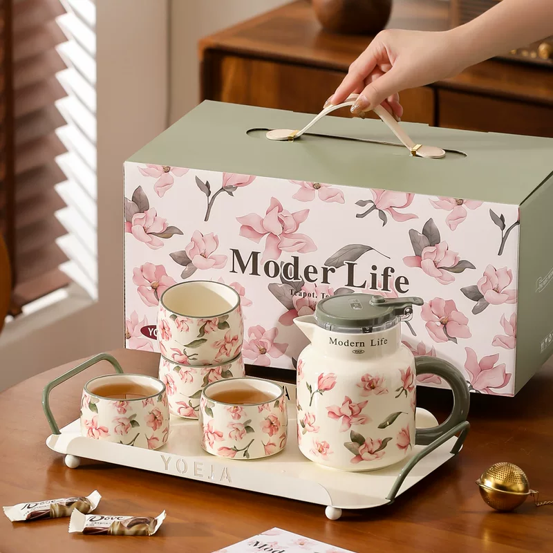 Ceramic tea set, high quality gift box, teapot for home use