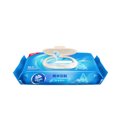 Vinda Wet Wipes Pure Water for Men and Women, Adult Private Use, Sexual Hygiene, Household Wet Wipes, Economical Pack of 80 Sheets, Large Size
