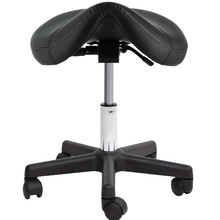 马鞍凳PU皮革可调节带静音橡胶轮人体工学旋转马鞍椅舒适座椅简约