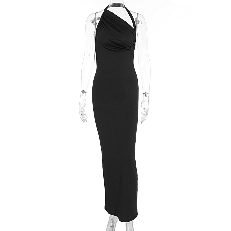 New Arrival Summer Women Dress Sexy Bodycon Halter Large Open Back Dress Female Fashion Party Date Dress_ecoleips.com
