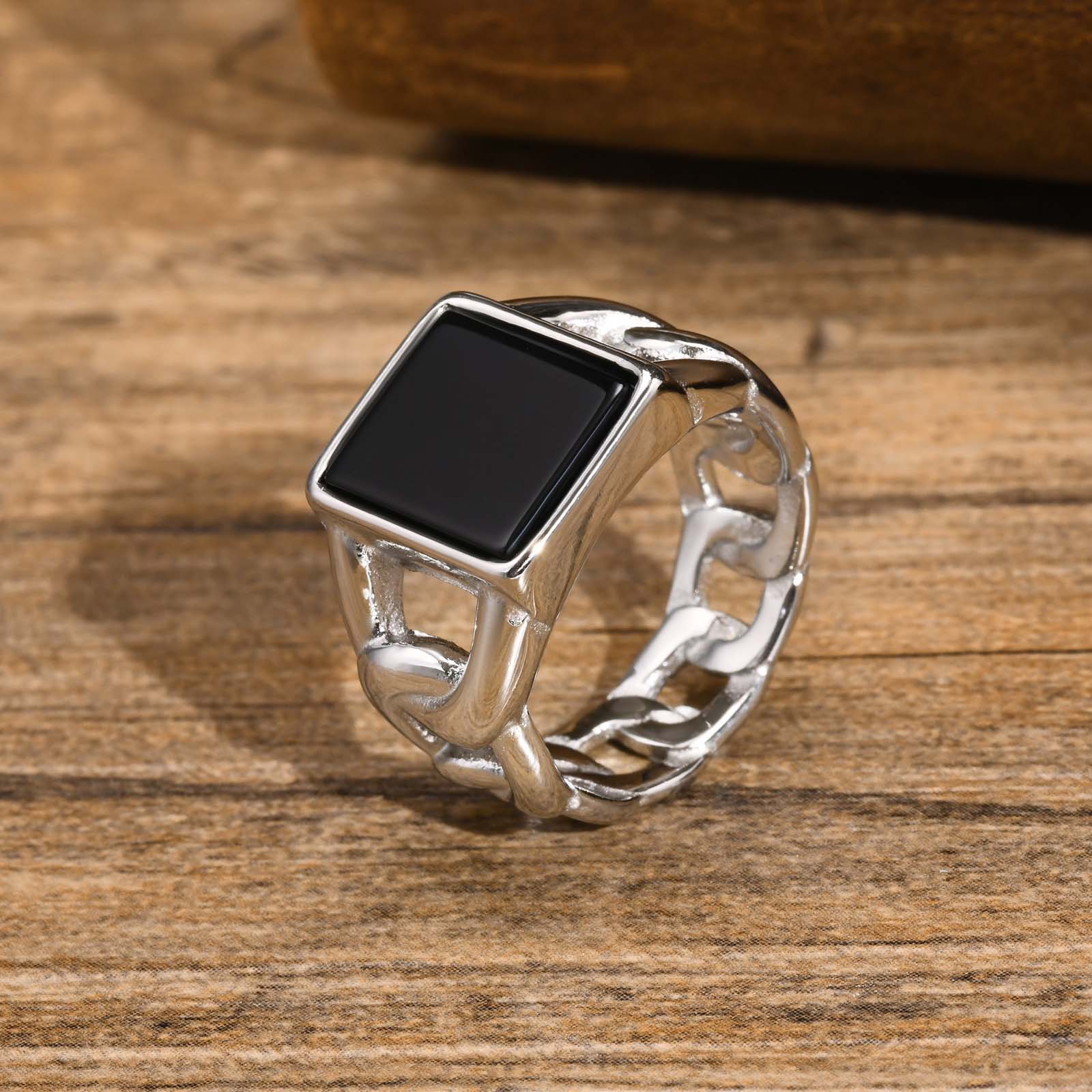 1 Piece Quantity Retro Classic Style Geometric Titanium Steel Men's Rings Punk Rings
