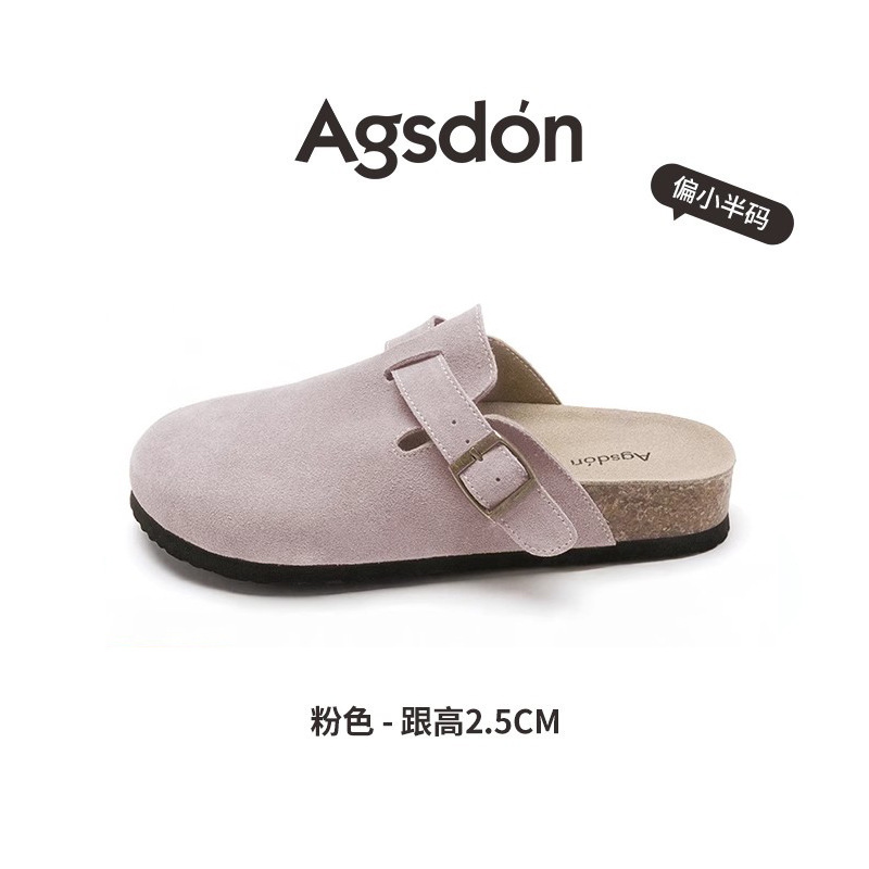 Pantuflas cerradas Augu Shiden para mujer, nuevo estilo primavera 2026, cómodas y casuales, estilo Birkenstock, para exterior, a la moda.