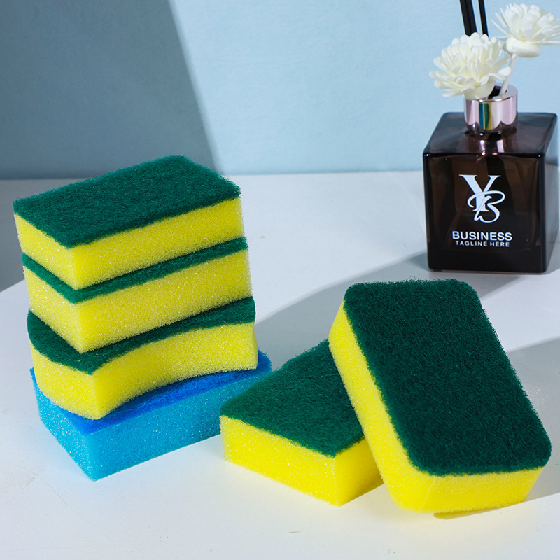 Double-Sided Sponge for Household Use, Non-Greasy, for Scrubbing Pots and Washing Dishes, Strong Decontamination, Thickened Cleaning Sponge, Scouring Pad