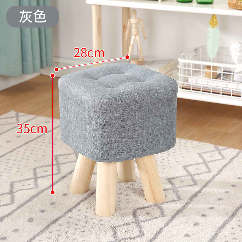 Taburetes de tela creativos pequeños taburetes caseros adultos sofá taburetes sala de estar dormitorio red roja taburetes de madera sólida silla pequeña