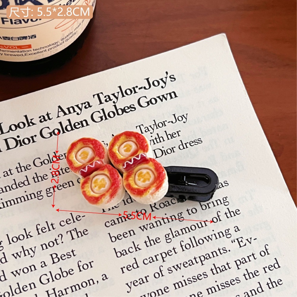 Creativa extraña comida infantil juegan pinzas de cabello comida simulación juegos de cabello de chicas interesantes pinzas de cabello al por mayor