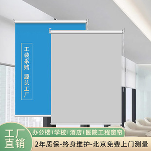 Office Engineering Roller Blind Type Full Blackout Hand-Pulled Adjustable Heat Insulation Hotel School Logo Advertising Roller Blind Curtain