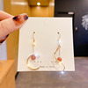 Trend earrings from pearl with tassels, internet celebrity, 2023 collection
