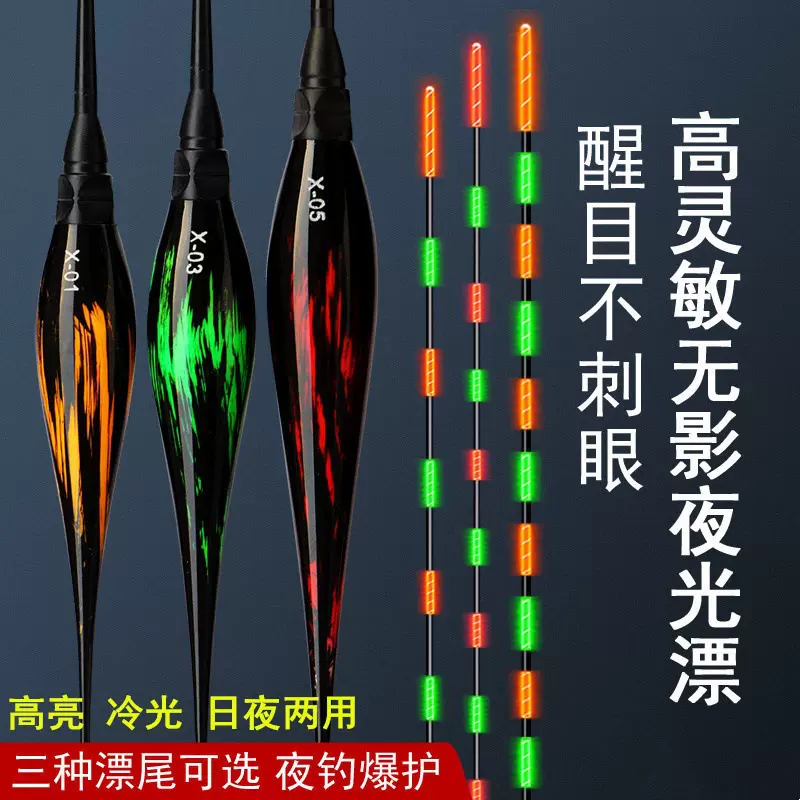 纳米咬钩变色电子漂夜光漂细尾浮漂鱼漂夜钓漂鲫鱼鲤鱼重力感应标