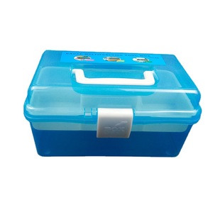 Factory Pin 599PP plastic medium double-layer transparent toolbox multi-purpose storage box art pencil case manicure