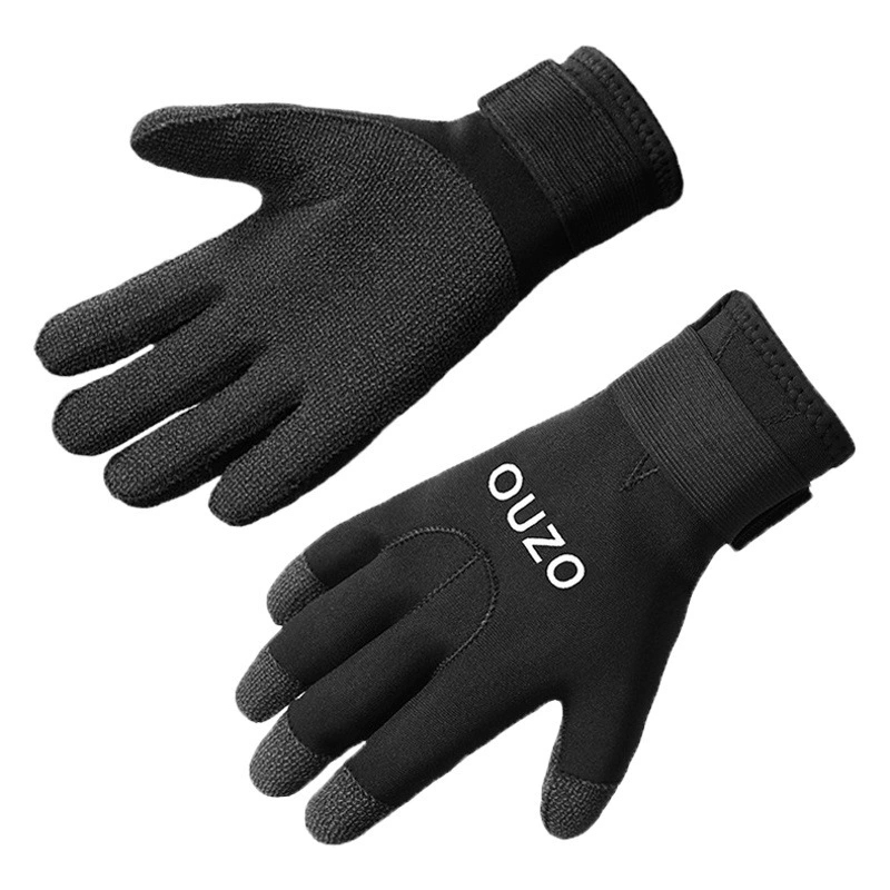 OUZO 5 мм перчатки для дайвинга утолщенные теплые износостойкие, устойчивые к порезам, устойчивые к ударам CR кевларовые перчатки, перчатки для ловли рыбы, завод