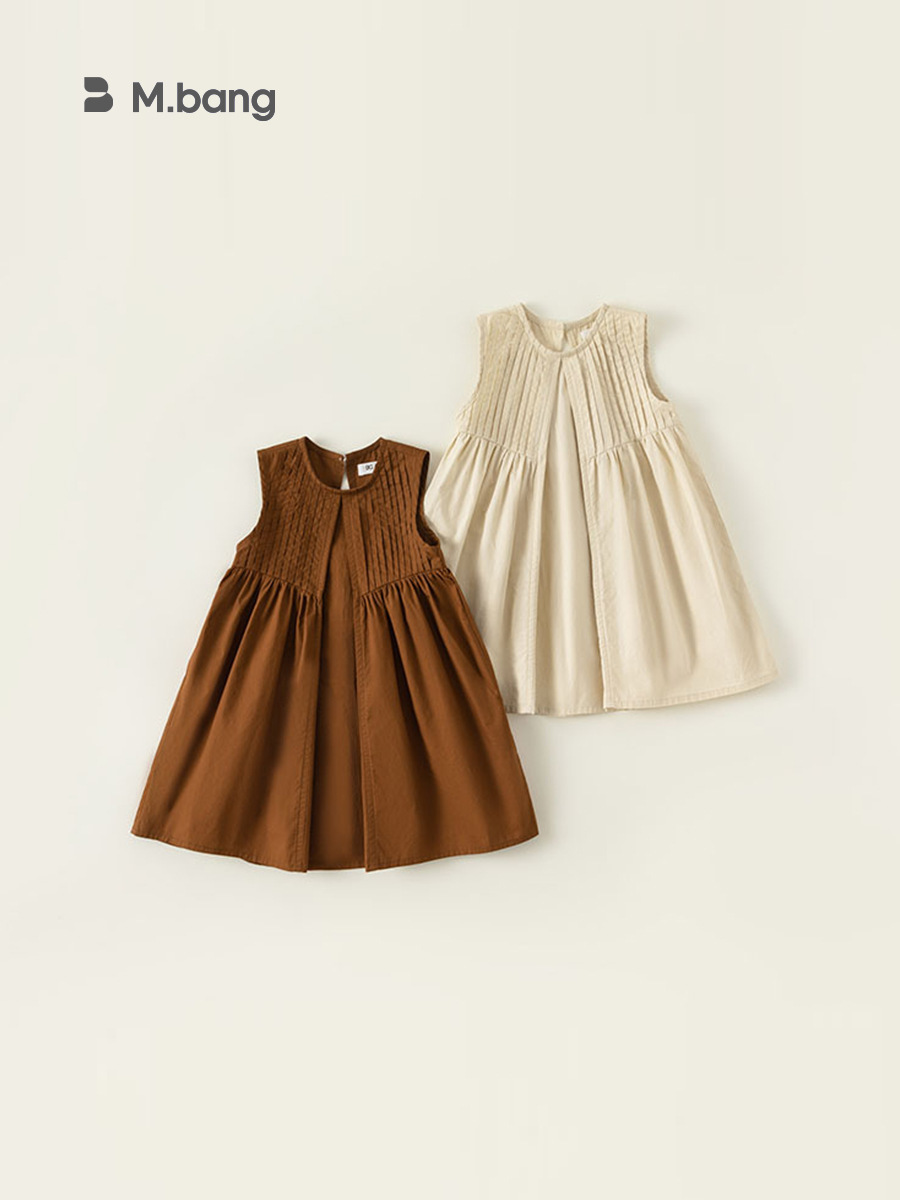 S.A.R. Ropa de niños para niñas simple color sólido vestido de niña sin mangas de verano nuevo vestido de niños de verano