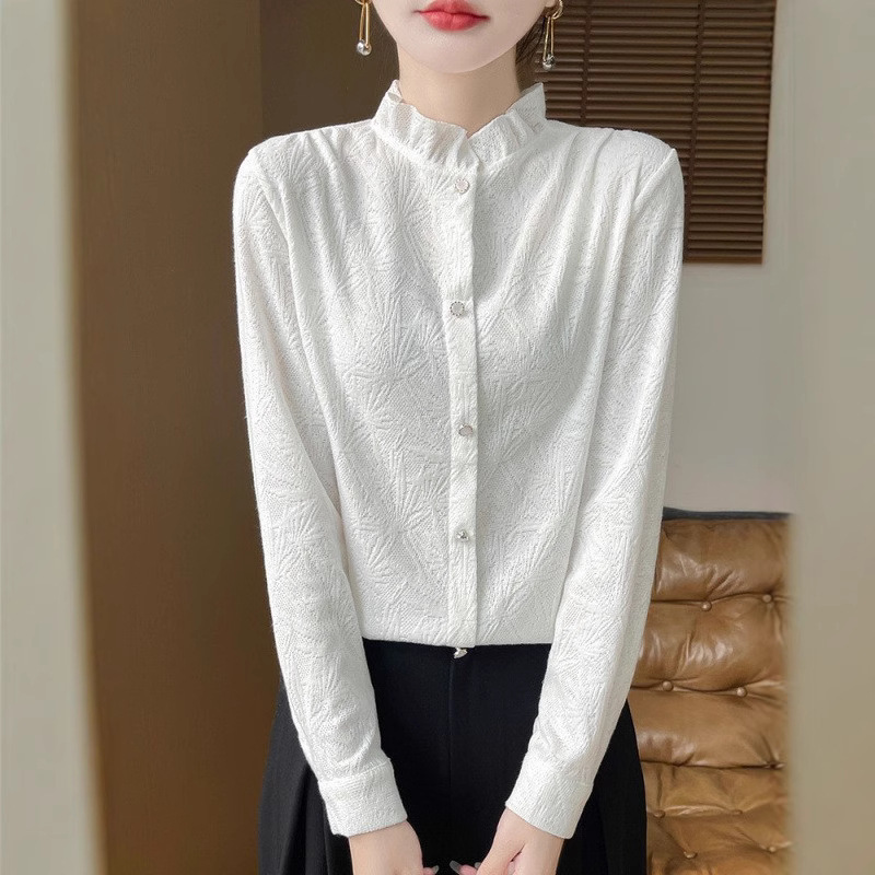 Autumn lace woolen knitted base shirt