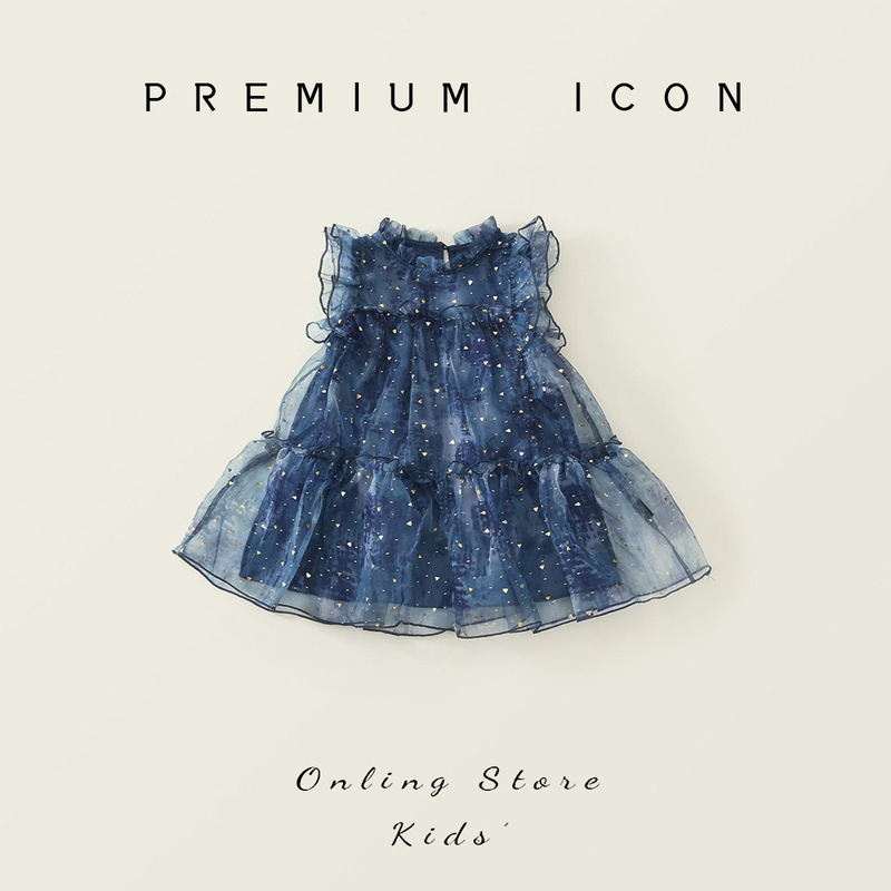 Girl's dress Summer 2025 New Arrival Sequin Vacant Dress Baby Girl's Styish Mesh Dress Elegant Cyber Celebrity Children's Dress
