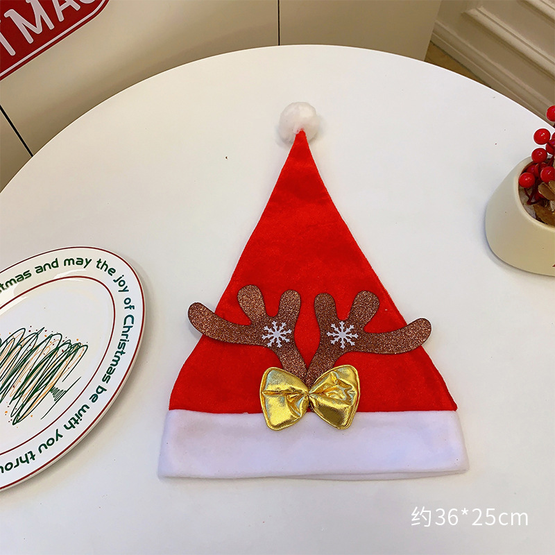 Europa y América lindo sombrero de Navidad niños adultos Santa Claus sombrero Regalo De vacaciones felpa muñeco de nieve sombrero al por mayor de vestir